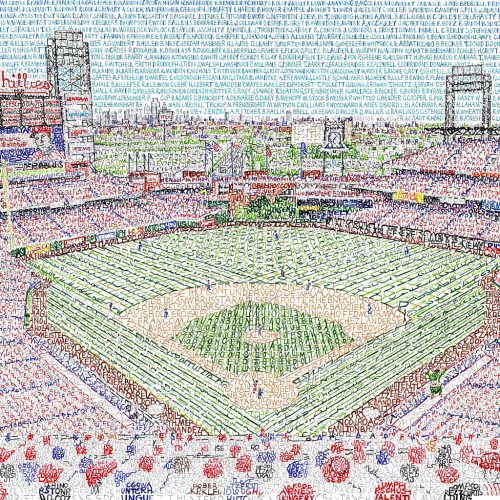 Citizens Bank Park Word Art Square