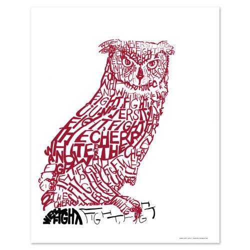 artofwords templeowls wallart